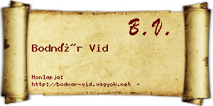 Bodnár Vid névjegykártya