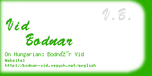 vid bodnar business card